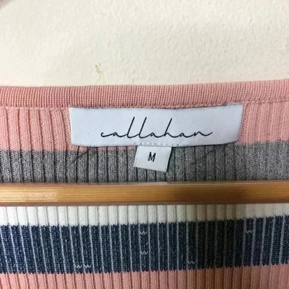 Callahan Pink & Blue Striped Bodycon Midi Dress - Picture 3 of 6